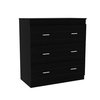 Tuhome Georgia Three Drawer Dresser, Metal Handles, Superior Top, Black CLW6468